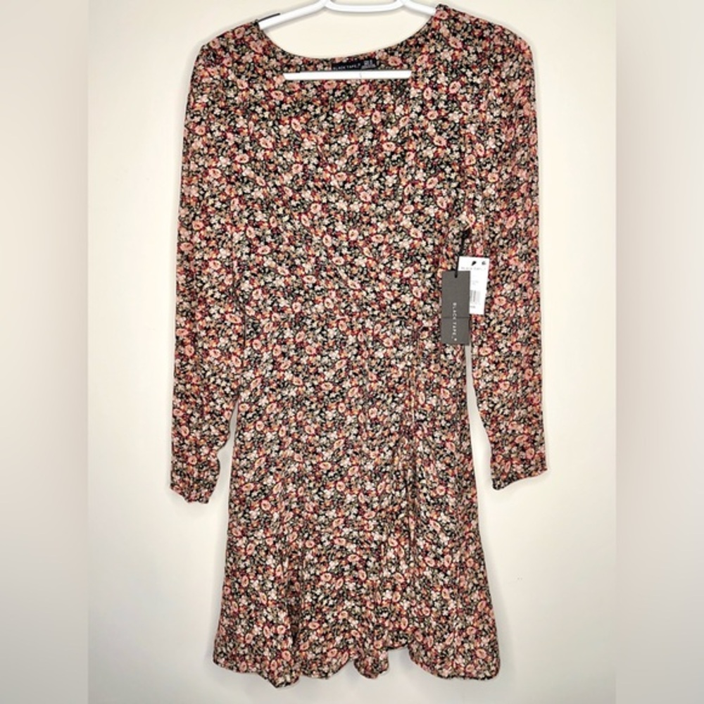 NWT BLACK TAPE‎ Faux-Wrap Dress in Floral Saffron - Medium